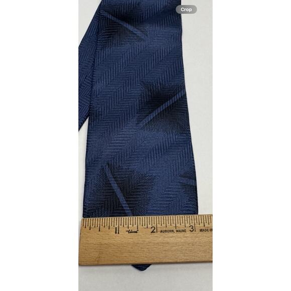 VINTAGE GIORGIO ARMANI NECKTIE 100% SILK Made ITALY Blue/Black - Picture 6 of 6